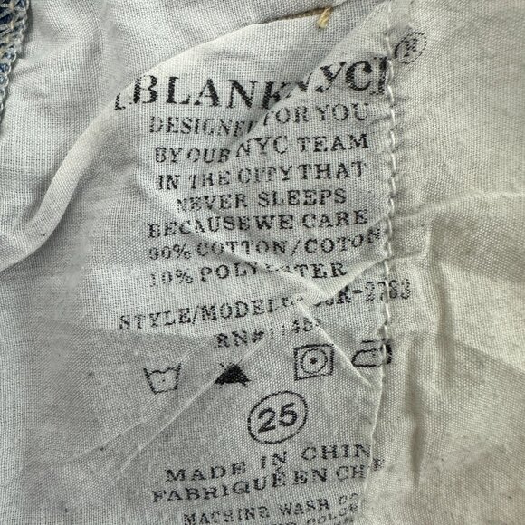 Blank NYC Overalls Distressed Women's size 25 Medium Wash Blue Denim Jeans - Picture 4 of 5